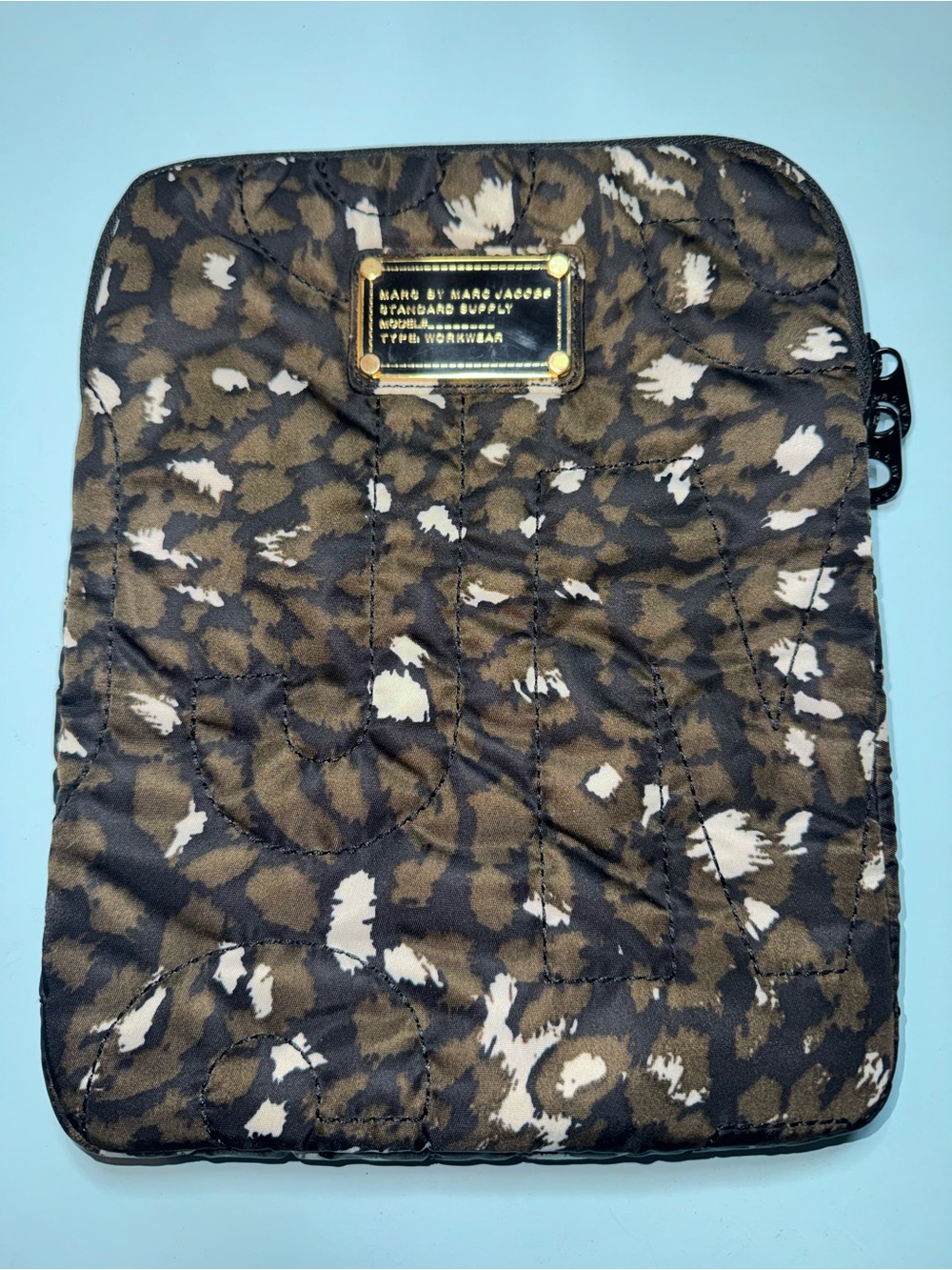 Marc by Marc Jacobs Quilted Leopard Print Tablet Sleeve - Brown/Black